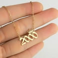 thumbnail image 3 of Leadrop Number Pendant Year Necklace Crown Stainless Steel Exquisite Chain Women Necklace Birthday Gift, 3 of 11