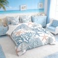 thumbnail image 2 of Manfei Watercolor Starfish Coral Bedding Comforter Set for Kids Boys and Girls, Marine Animal Queen Bedding Sets, Reversible 7-Piece, 2 of 6
