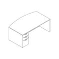 thumbnail image 5 of Lorell Prominence 2.0 Espresso Laminate Left-Pedestal Bowfront Desk - 3-Drawer 1" Top, 72" x 42" x 29" - 3 x File Drawer(s), Box Drawer(s) - Single Pedestal on Left Side - Band Edge - Material: Partic, 5 of 6