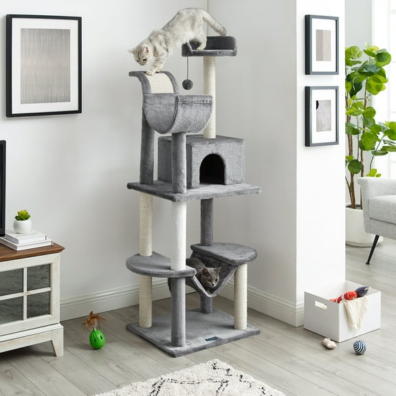 Sam's Pets Submarine 60" Gray Hard Box Cat Tree