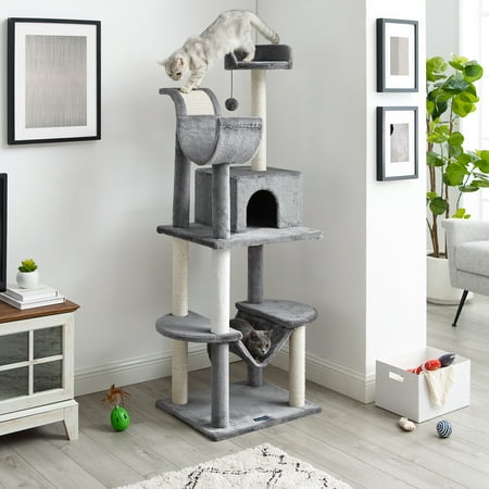UPC: 0850018680837 | Sam s Pets Submarine 60 Gray Hard Box Cat Tree