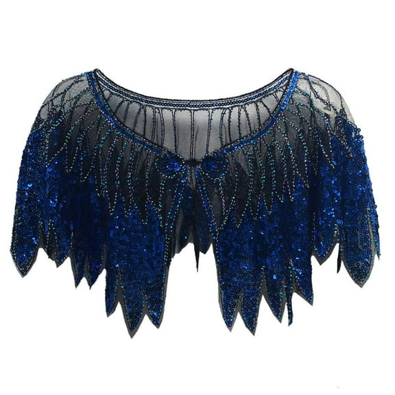Elegant 1920s Flapper Sequined Shawl Glittering Shawl for Weddings and Event