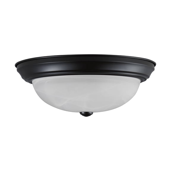 Aspen Creative 63024-05-1,3-Light Flush Mount / Oil Rubbed Bronze Finish w/ Alabaster Glass. 15"Dia. E26 Socket/60 Watts.Bulb Not Included.