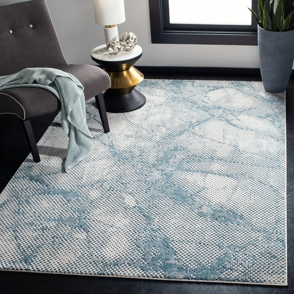 SAFAVIEH Meadow Nikeisha Abstract Area Rug, Turquoise/Ivory, 8' x 10'
