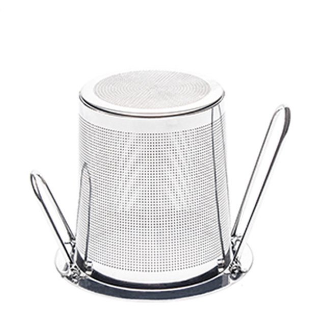 facefd 2 Pieces Double Handles Tea Infuser Stainless Folding Handle Tea Filter Steel Loose Tea Strainer Filter Folding Handle for Cups
