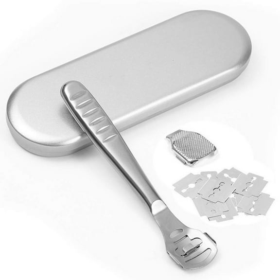 Callus Shaver Set,1 Stainless Steel Foot Razor with 10 Replacement Slices Blades and 1 Foot File Head Foot Care Tools,Foot Shaver Callus Remover,Hard Dry Skin Remover for Hand Feet