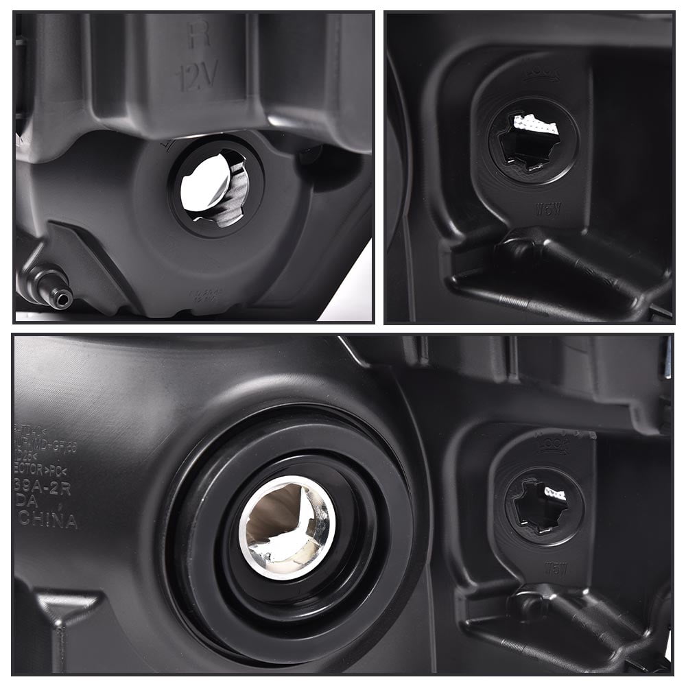 CROSSDESIGN Black Headlights Fit for 2009-2014 Ford F150 Headlamps