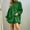 Green, variant on Women Crew Neck Drawstring Hem Oversized Long Sleeve Sweatshirt , Solid Drop Shoulder Loose Casual Mini Tunic Top For Daily Street Wear(Green,L)