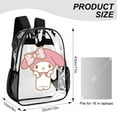 thumbnail image 2 of Kuromi And My Melody Clear Backpack Heavy Duty See Through Bookbag Transparent Bag for Colleges School Work Sport Travel, 2 of 7