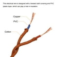 thumbnail image 4 of Unique Bargains Twisted Cloth Covered Wire 2 Core 18AWG 3.0m/9.84ft,Electrical Cable,Light Brown, 4 of 5