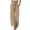 Khaki, variant on Boho Tiered Palazzo Pants for Women, Smocked Elastic High Waist Trousers with Bow, Casual Spliced Wide Leg Slacks with Pockets