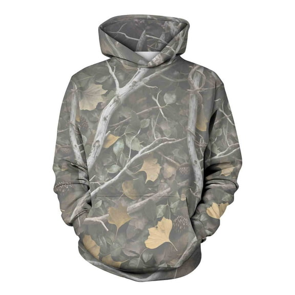 Makaor Lightweight Sweatshirts for Men Pockets Big and Tall Hooded Tops Camouflage Long Sleeve Pullover Tees Fleece Oversized Fall Winter Clothes