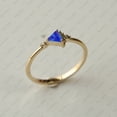 thumbnail image 5 of Halo Diamond Ring, Blue Sapphire & Diamond, Stackable Ring, Staking Ring, Handmade Jewelry, 925 Starling Silver, Gift For Her., 5 of 5