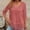 Pink, variant on Plus Size Tunic Tops for Women Blouses Shirt Loose Fit Lace Extender Short Sleeve White XL(XL)