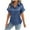 Navy Blue, variant on UYISJ Silk Button Down Shirts for Women Short Sleeve V Neck Summer Tunic Tops Casual Work Satin Blouses S