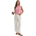 thumbnail image 7 of DARING DIVA Women's Gingham Summer Crop Tank Tops Button Back Sleeveless Shirts S Red, 7 of 7