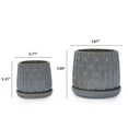 thumbnail image 2 of Set of 2 Ceramic Flowerpot, 7" Modern Planter for Patio, Garden, Windowsill - Grey, 2 of 13