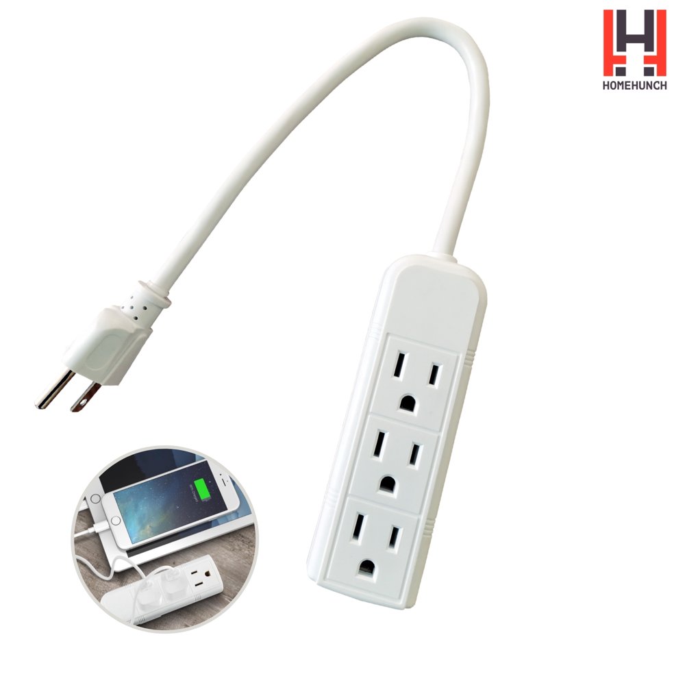 HomeHunch 3Outlet Power Strip Grounded Cord Electrical Sockets Wall