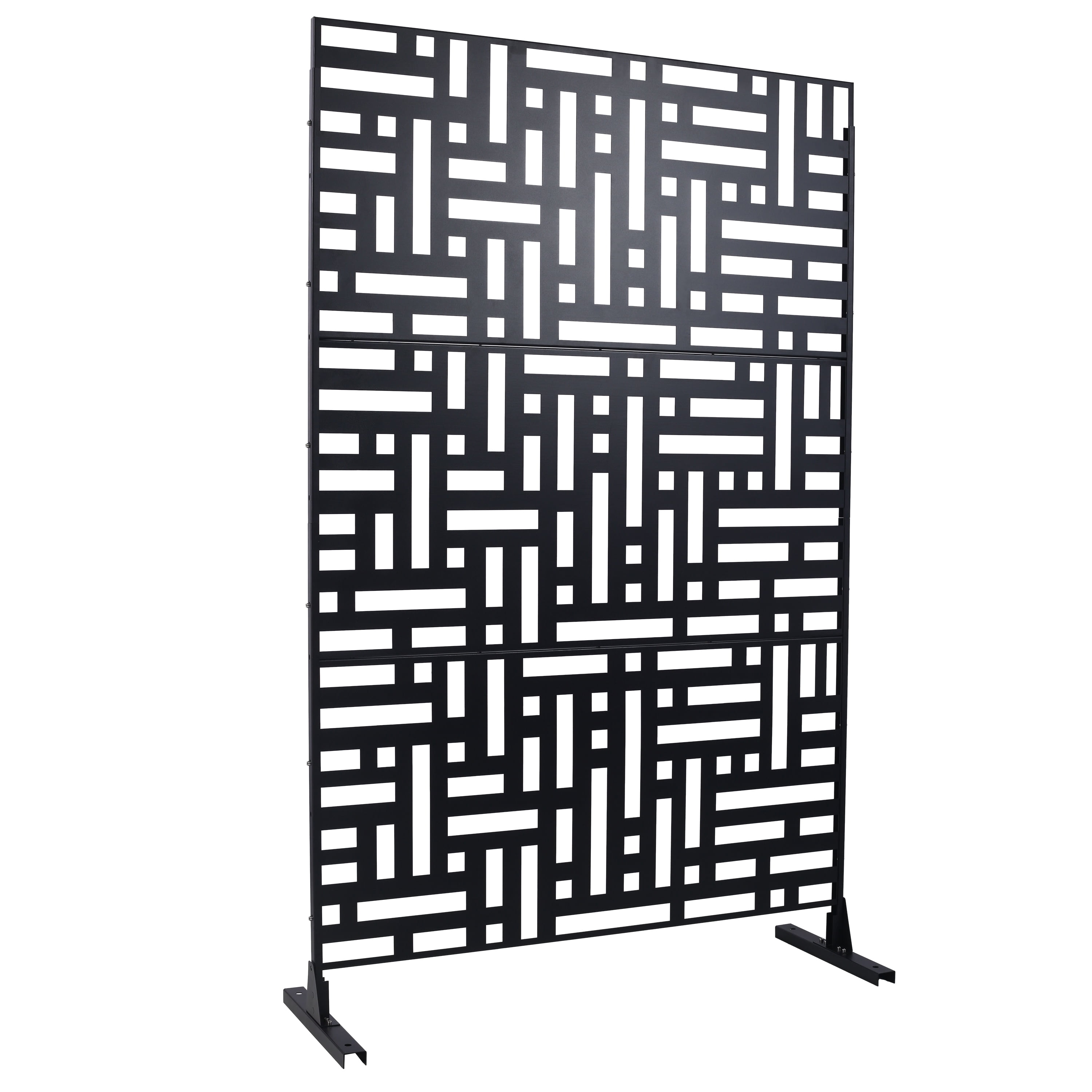 Outdoor & Indoor Privacy Screen Metal Privacy Screen 76" Hx48" W, Freestanding Decorative Privacy Screen for Deck Balcony Patio, Privacy Fence Panels for Outside Lawn Garden