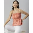 thumbnail image 2 of Moomaya Womens Printed Shoulder Strap Top, Square Neck, Smocked Casual Summer Cotton Top, 2 of 7