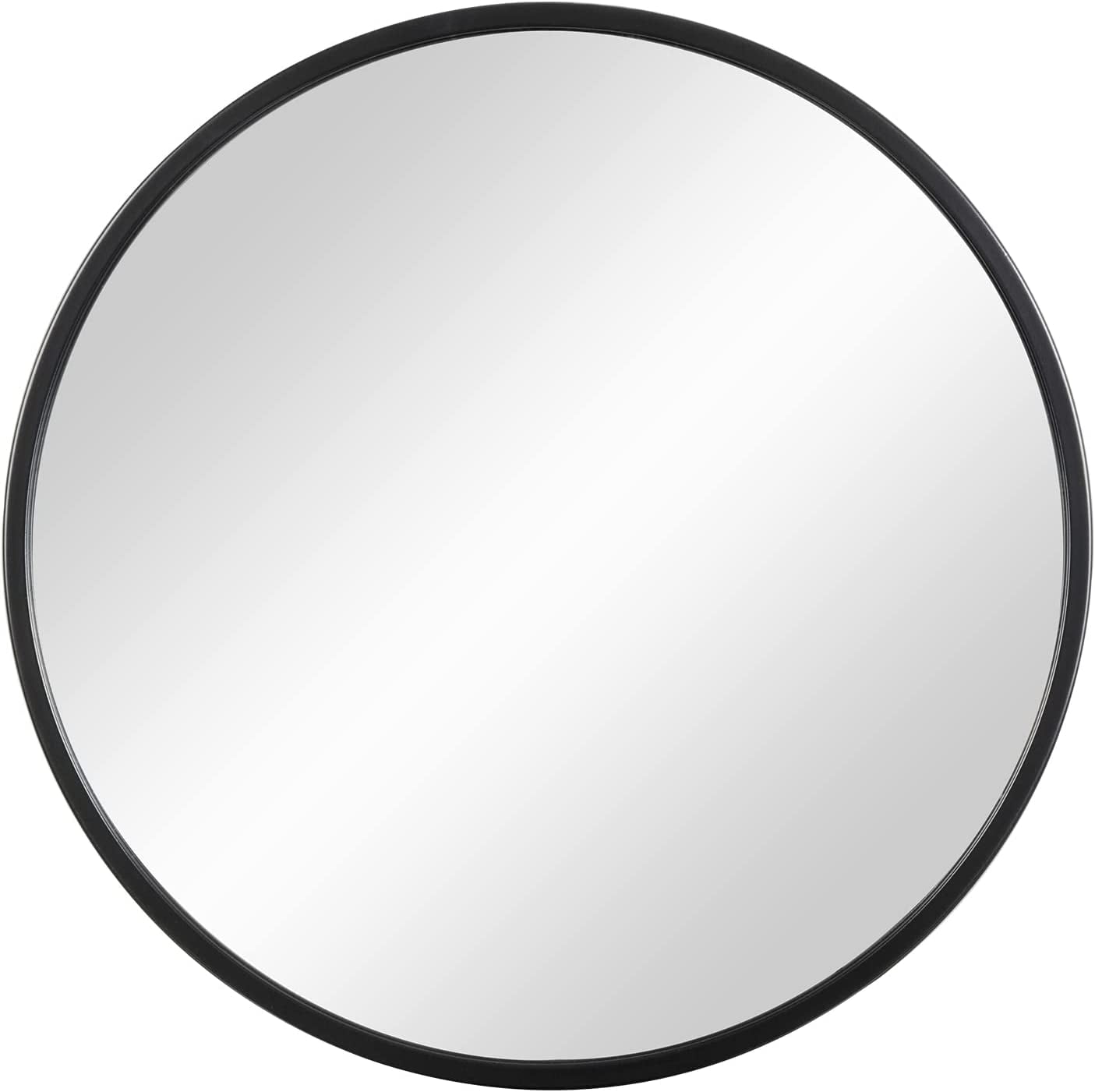 Black Round Mirror, 30inch Circle Mirror for Wall, Real Glass Metal