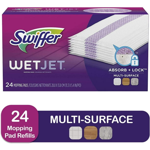 Swiffer Wetjet Hardwood Mop Pad Refills for Floor Mopping and Cleaning