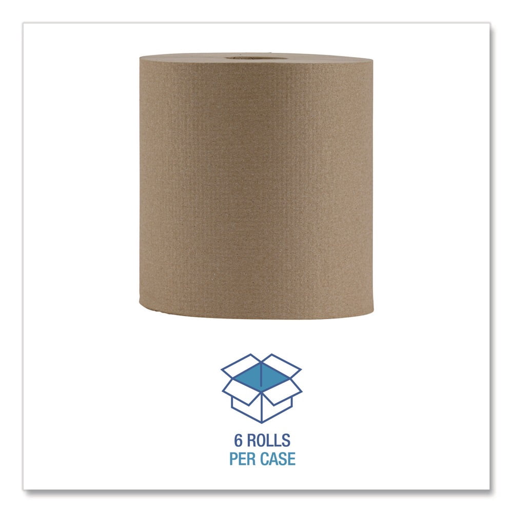 Boardwalk Hardwound Paper Towels Nonperforated 1-Ply Natural 800ft 6 Rolls/Carton 6256
