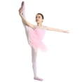 thumbnail image 2 of MSemis Kids Girls Mesh U Back Ballet Dance Leotard Tutu Skirt Pink 6, 2 of 7