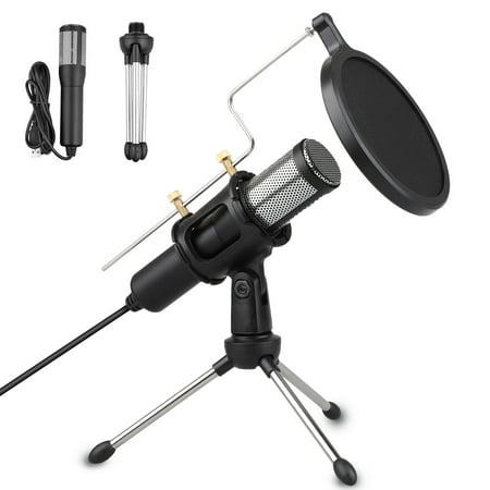 Condenser USB Microphone with Tripod Stand for Live Streaming, YouTube Video, Video Conference, Broadcasting, Podcasting, Interviews, Voice Recording, Online Chatting, Games,