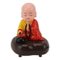 thumbnail image 2 of Figura de monje pequeño con carga USB, 6 canciones, música, LED, asintiendo con la cabeza, estatua de monje chino, adorno para coche, decoración del hogar, 2 of 10