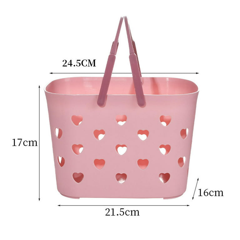 Portable Shower Tote Organizer Bin with Handle Large Capacity Multifunctional  Storage Basket for Bathroom Cleaning Supplies Kitchen Pink 