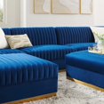 thumbnail image 4 of Modway Sanguine 7-Piece Velvet Right-Facing Modular Sectional Sofa in Navy, 4 of 6
