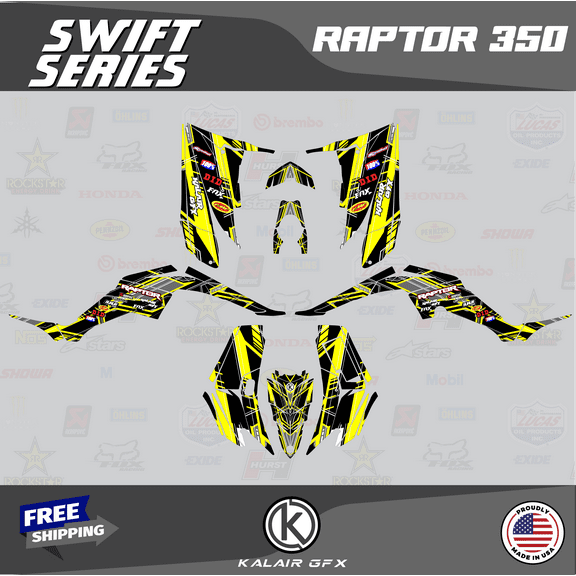 Kalair GFX Graphics Kit for Yamaha ATV RAPTOR 350 (All Years) Swift Series