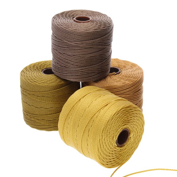 The Beadsmith S-Lon Bead Cord – .5 mm Twisted Nylon Cord for Stringing, 4-Pack, Wheatfield Mix, TEX210, 77 Yards per Spool