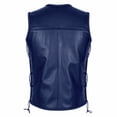 thumbnail image 3 of Side Lace Up Pirate Leather Vest, Side Lace Up Faux Leather Pirate Vest, Sleeveless Metal Clasp Gothic Waistcoat for Adult Halloween Medieval Pirate Cosplay, 4 Color Steampunk Costume Vest, Blue 3XL, 3 of 6