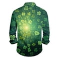 thumbnail image 2 of Men's St. Patrick's Day Shamrock Button Up Shirt Long Sleeve Casual Top, 2 of 3