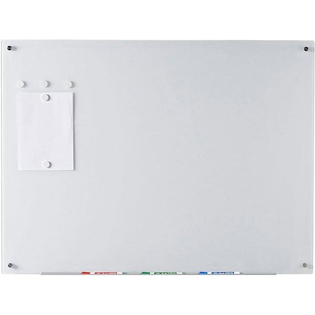 Audio-Visual Direct Ensemble de Planches Magnétiques Ultra Blanches pour Verre Effaçable à Sec - 4 Pieds x 3 Pieds - Inclut Aimants, Matériel et Plateau Marqueur