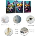 thumbnail image 2 of ZHONGYUTONG Wolf Canvas Wall Art 3 Pieces Wolf Wearing Glasses Poster Prints Abstract Colorful Animal Paintings Home Decor Framed (11.00" x 14.00" x 3PCS), 2 of 6