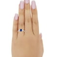 thumbnail image 4 of Art Deco Oval Marquise Ring Blue Sapphire CZ 925 Sterling Silver Size 6, 4 of 4