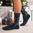 thumbnail image 7 of KLL Rainbow Sausages On Dark Slate Print Cool Socks Men's Women's Crew Socks Funny Crazy Novelty Stockings, 7 of 7
