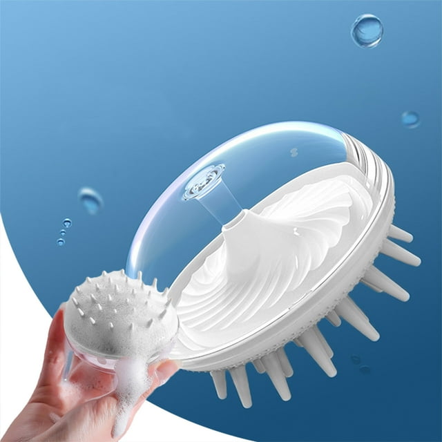 Cepillo para champú del cuero cabelludo con cerdas suaves de silicona para limpieza profunda y masaje, depurador exfoliante azul para eliminar la caspa y distribuir el producto, ideal para