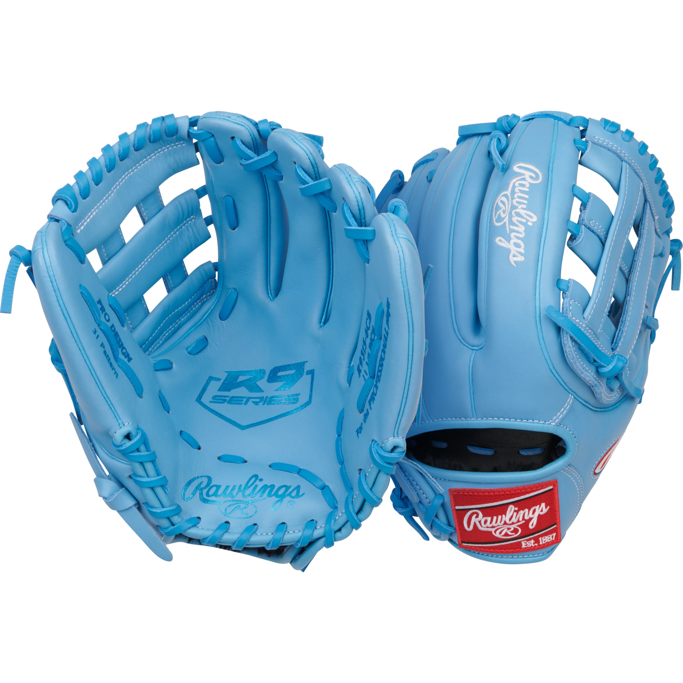Rawlings R9 11.75-Inch Infield Glove Columbia Blue photo 6