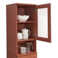 thumbnail image 3 of Contemporary Home Living 63" Red Rectangular Enclosed Storage Kitchen Pantry with Doors, 3 of 4