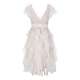 thumbnail image 4 of ICHUANYI Clearance Women's Summer Solid Lace Flowers Embroidery Dress Crew-Neck Short Sleeve Elastic Waist Dress Beach Dress Sun Dress Ruffled Flowy Dress(White, M) ICHUANYI WER2023081005712, 4 of 9