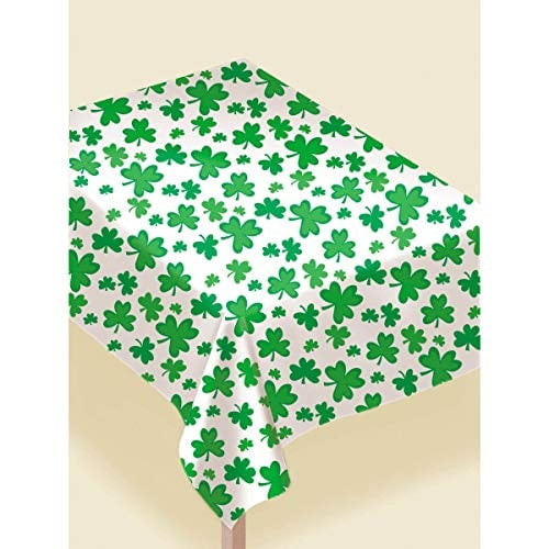 st. patrick's day shamrocks flannelbacked vinyl table cover party
