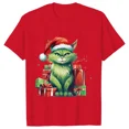 thumbnail image 4 of Señora Año Nuevo manga corta lindo gato estampado Tops moda mujer camisetas camisa tendencia gráfico Navidad regalo ropa femenina camiseta, 4 of 5
