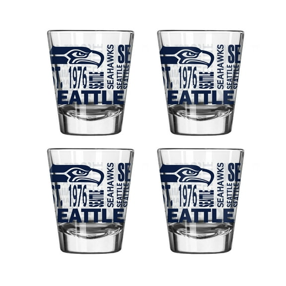 Logo Brands Seattle Seahawks 4-Pack 2oz. Shot Glass Set