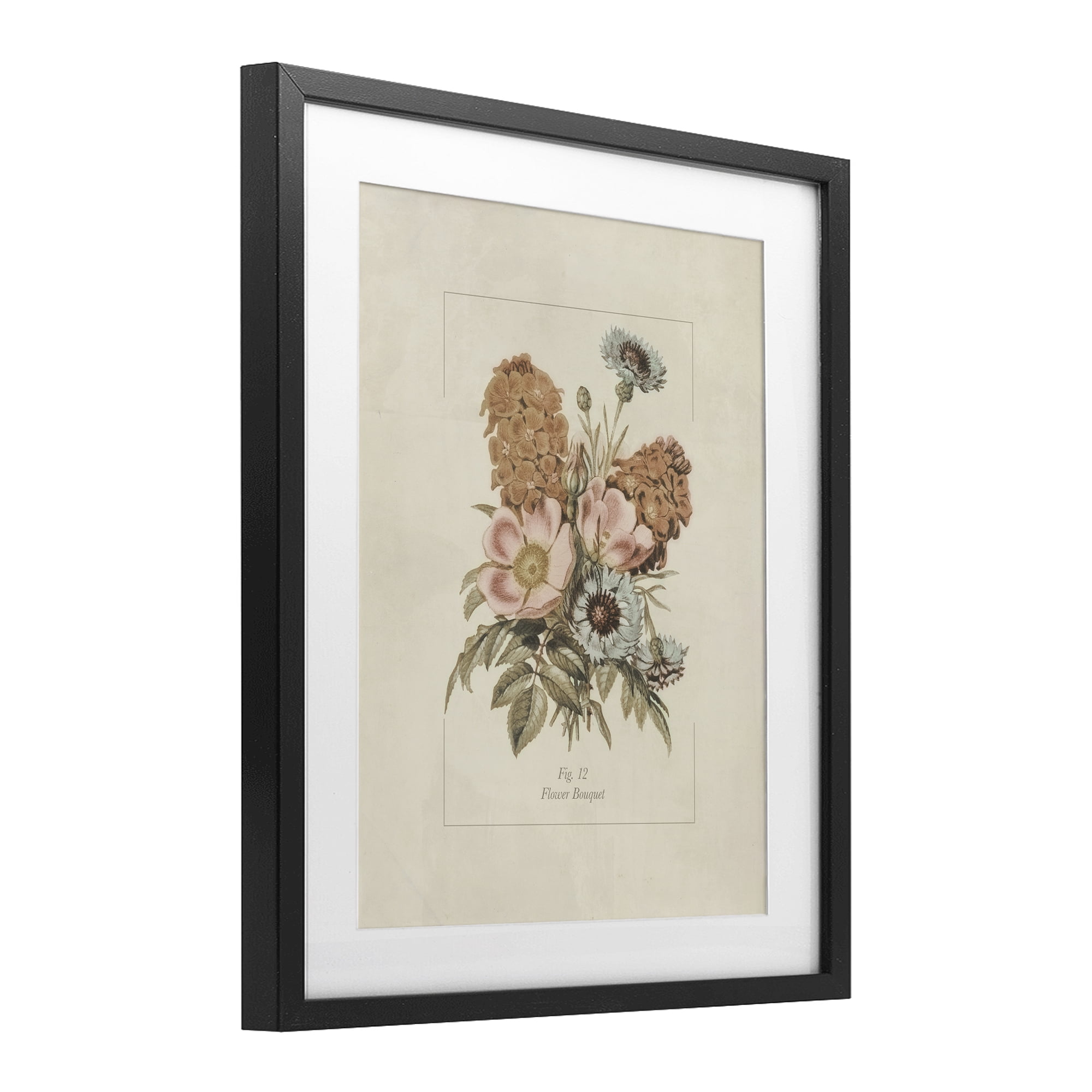 Stupell Industries Flower Bouquet Vintage Blossoms Black Framed Print Under Glass, design by Dan Meneely