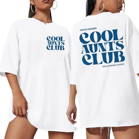 Trendfront Womens Cool Aunts Club Tee Summer Fashion Crewneck Short Sleeve T-Shirts Retro Graphic Funny Mothers Day Auntie Gifts Outfits