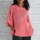 thumbnail image 1 of Fiudx Ofertas Relámpago Camiseta Informal de Manga Corta con Cuello Redondo y Estampado para Mujer a La Moda, 1 of 4